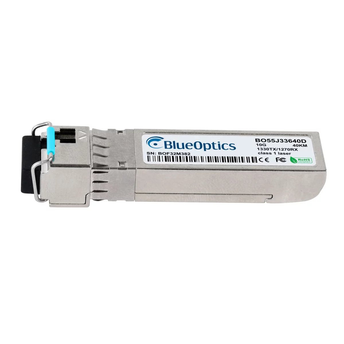 Blueoptics Hpe Jl740a Blueoptics Bo55j33640d Sfp+ Bidi Transceiver, Lc-Simplex, 10gbase-Bx-D, Singlemode Fiber, Tx1330nm/Rx1270nm, 40km