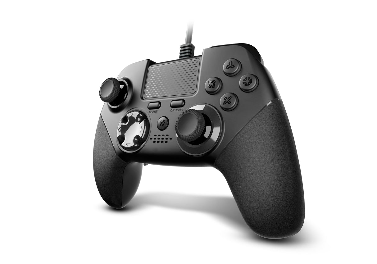 Krom Kaiser Gamepad Negro 12 Botones/Cable 3m/Compatible Pc-Ps3-Ps4 Nxkromksr