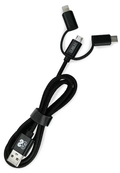 Cargador De Coche Subblim  Sub-Chg-4cc002/ 2 Usb + Cable Usb 3 En 1/ 2.4a/ Negro