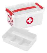 Sunware® Erste-Hilfe-Box The Q-Line 6,0 L - 30,0 X 20,0 X 14,5 Cm Blanco Rojo