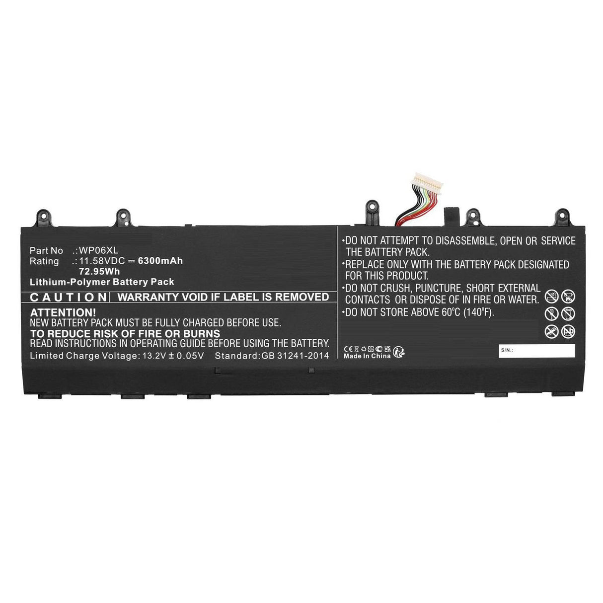 Battery 11.55v 4800mah  55.44wh For Hp Notebook,