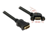 Delock 85101 Cable Hdmi A Female > Hdmi A Female Panel-Mount 110° Angled 25 Cm