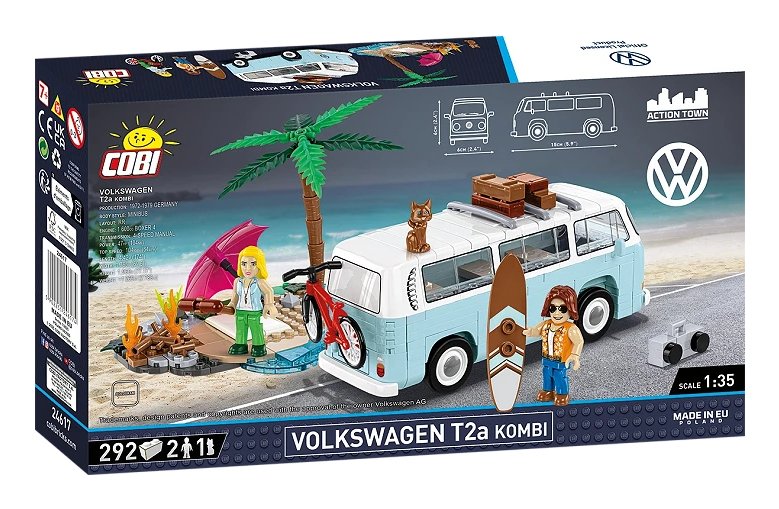 Cobi Volkswagen T2at2a Station Wagon, Escala De Juguetes De Construcción 1:35 Cobi-24617