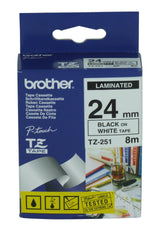 Brother Cinta Rotuladora Laminada Negro/Blanco 8m 24mm/200/220/300/2500