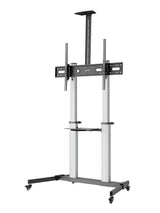 Manhattan 462563 Tv-Wagen 60-100" 80kg Vesa 1000x600 Neigbar Kamera- Av-Ablage Rollen Silver Black