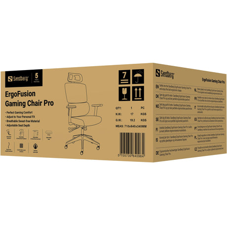 EAN 5705730640964 - Sandberg 640-96 silla para videojuegos Silla para videojuegos universal Asiento acolchado Negro, Gris imagen 11