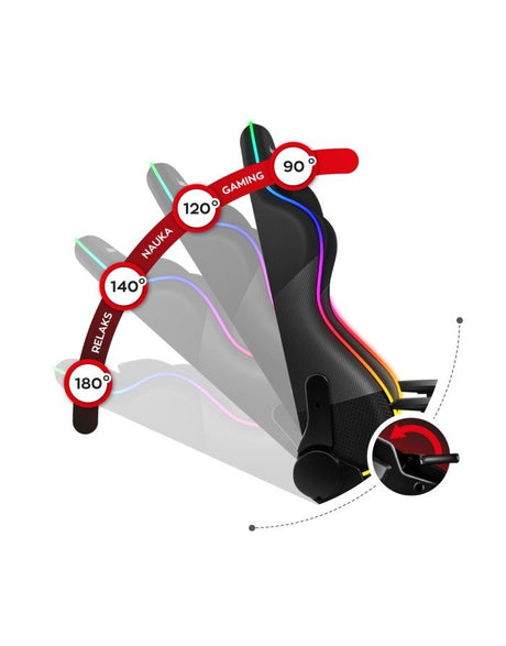 EAN 5903796013030 - Huzaro Force 6.2 RGB Silla para videojuegos de PC Asiento (de seguridad) de butaca Negro imagen 12