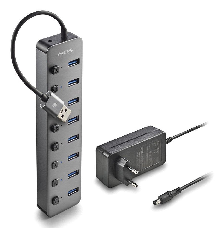 EAN 8435430624397 - NGS IHUB 8 USB 2.0 Type-A 5000 Mbit/s Negro imagen 3
