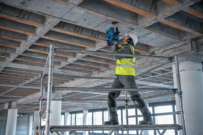 Bosch Professional Taladro Percutor A Batería Gbh 18v-28 Cf Professional, Con Gde 18v-16 Azul/Negro, 2x Batería Procore18v 8,0ah, Bluetooth, En L-Boxx 611921003