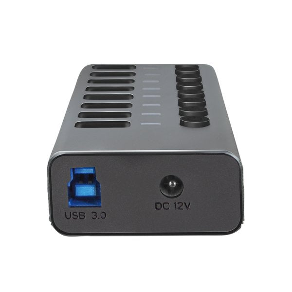 Usb Hub Logilink Usb 3.2 7+1 Port Aluminum Grey Switch For Each Port, On/Off
