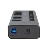 Usb Hub Logilink Usb 3.2 7+1 Port Aluminum Grey Switch For Each Port, On/Off