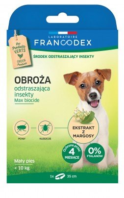 Collar Francodex Para Perros Pequeños Hasta 10 Kg Repelente De Insectos - 4 Meses De Protección 35 Cm