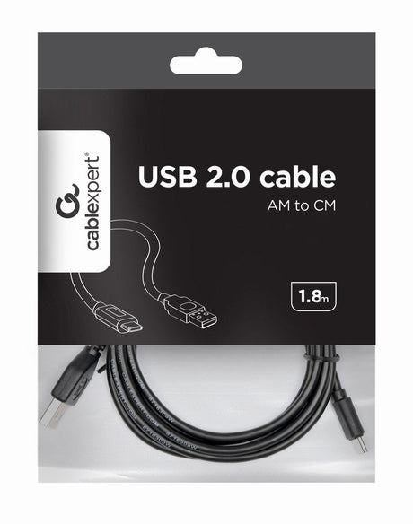 EAN 8716309086554 - Gembird Kabel / Adapter cable USB USB 2.0 1,8 m USB A USB C Negro imagen 3