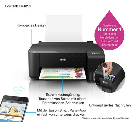 EAN 8715946684123 - Epson EcoTank ET-1810 impresora de inyección de tinta Color 5760 x 1440 DPI A4 Wifi imagen 16