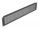 Delock Panel De Gabinete De Red De 19" Con Ranuras De Ventilación Vertical 2u Negro