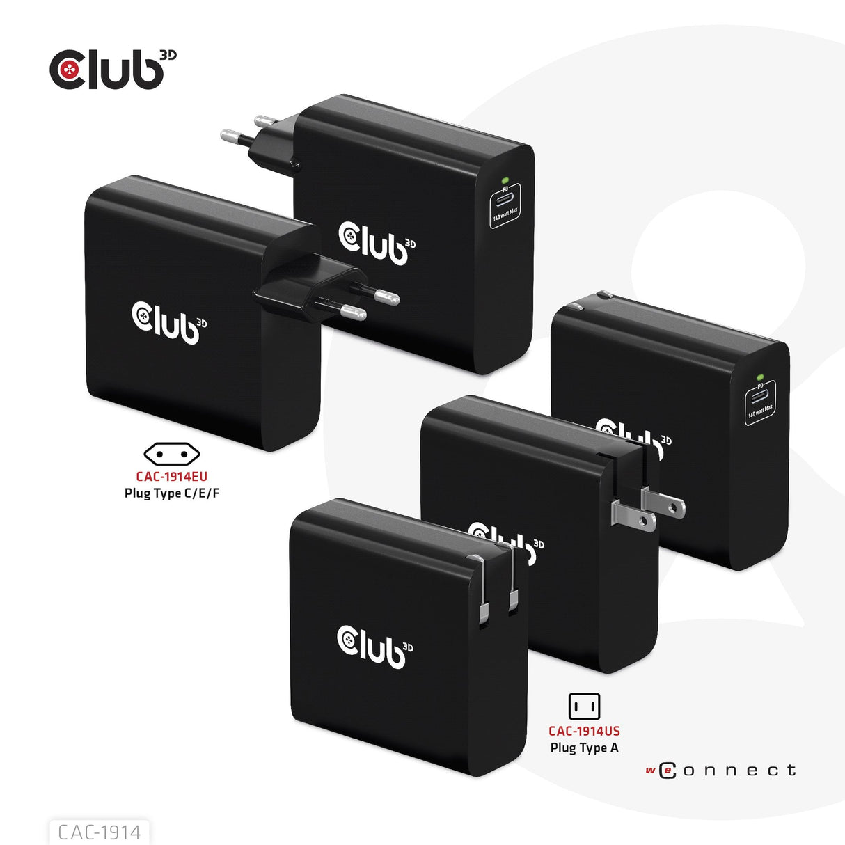 Club3d Cargador 1xusb Typ C, Pd 140w Retail