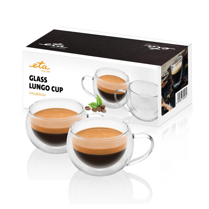 Eta Lungo Tazas Eta518091010 Para Café, 2 Pieza(S), Apto Para Lavavajillas, Vidrio