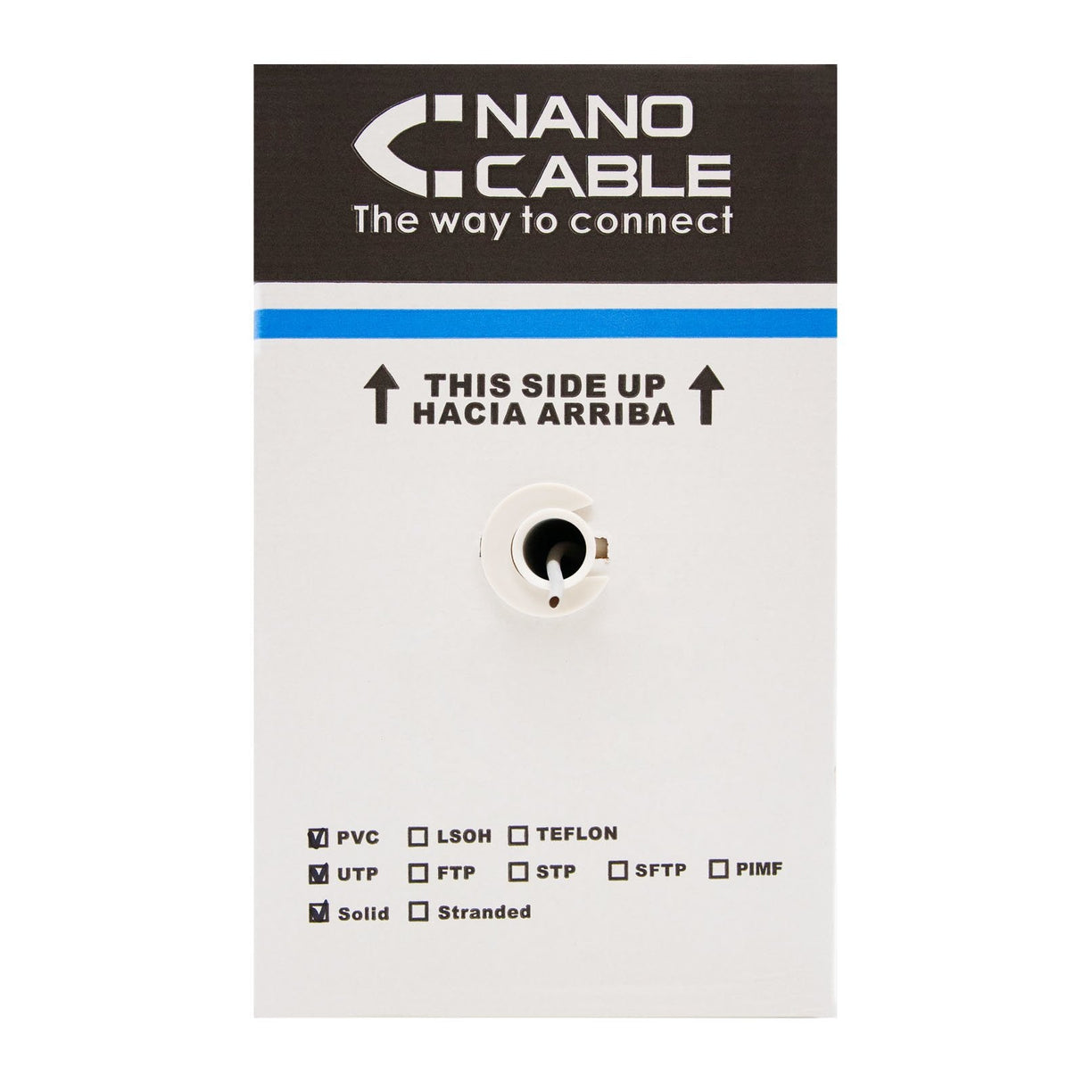 Nanocable Bobina De Cable De Red Rigido Impermeable Para Exterior Rj45 Cat.5e Utp Awg24 305m - Negro