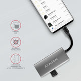 EAN 8595247905437 - Axagon HMC-4G2 hub de interfaz USB 3.2 Gen 2 (3.1 Gen 2) Type-C 10000 Mbit/s Gris imagen 8