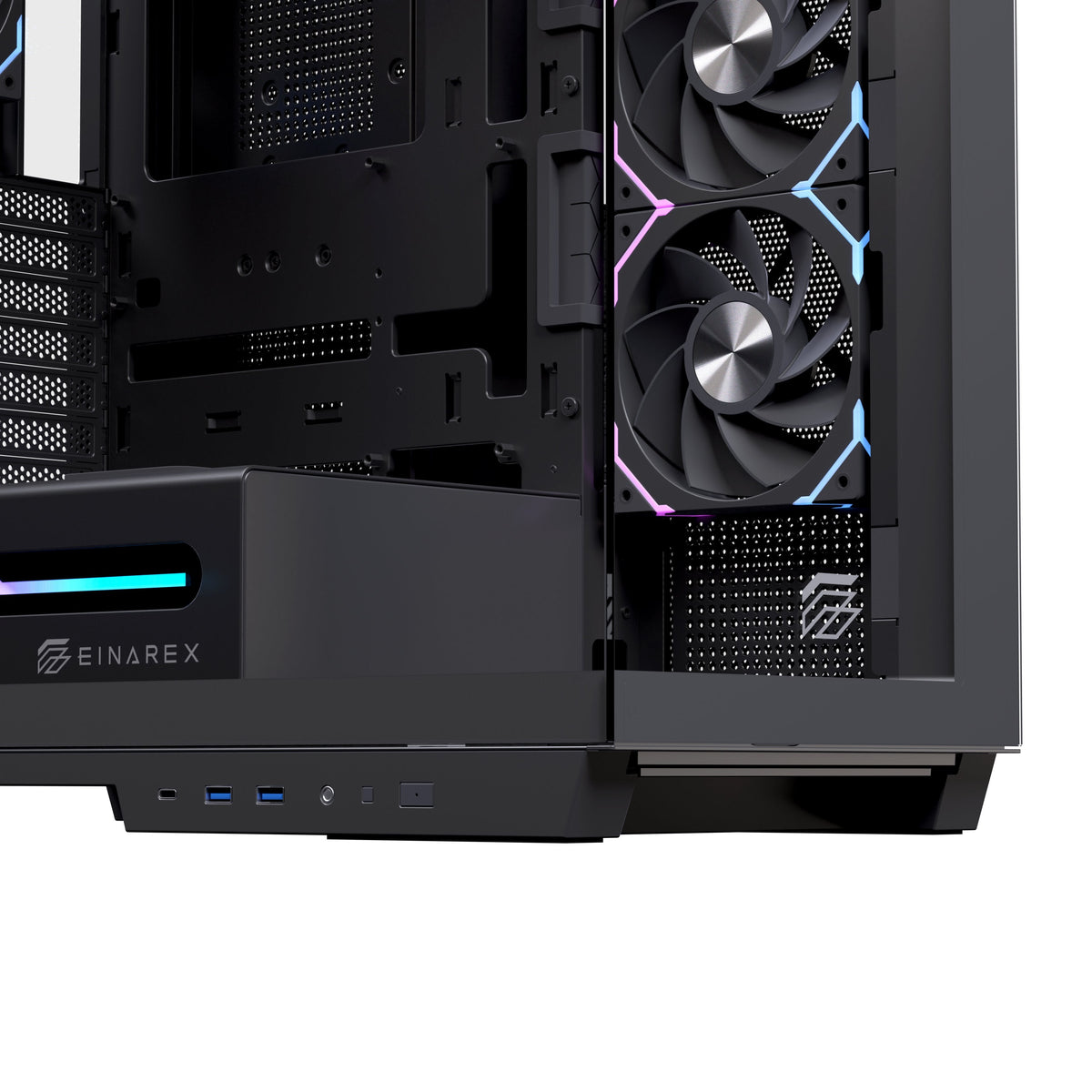 Caja Pc Atx Semitorre Einarex Z1k Rgb C-Templado Negra Excs-Ze-10kr-B