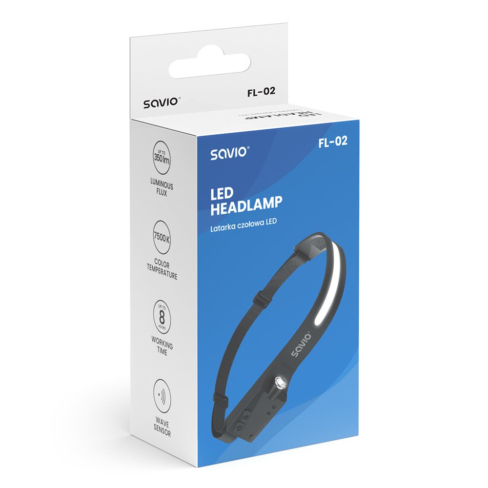 Savio Fl-02 Faro Led Con Sensor De Movimiento, Usb-C, 350 Lm, Alcance 80m