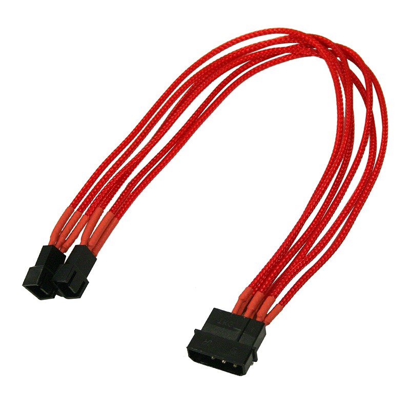 Cable Nanoxia De 4 Pines A 2 X 3 Pines, Sencillo, 30 Cm, Rojo