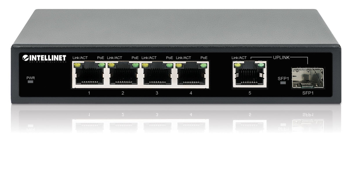 EAN 0766623561822 - Intellinet 561822 switch Gigabit Ethernet (10/100/1000) Energía sobre Ethernet (PoE) Negro imagen 5