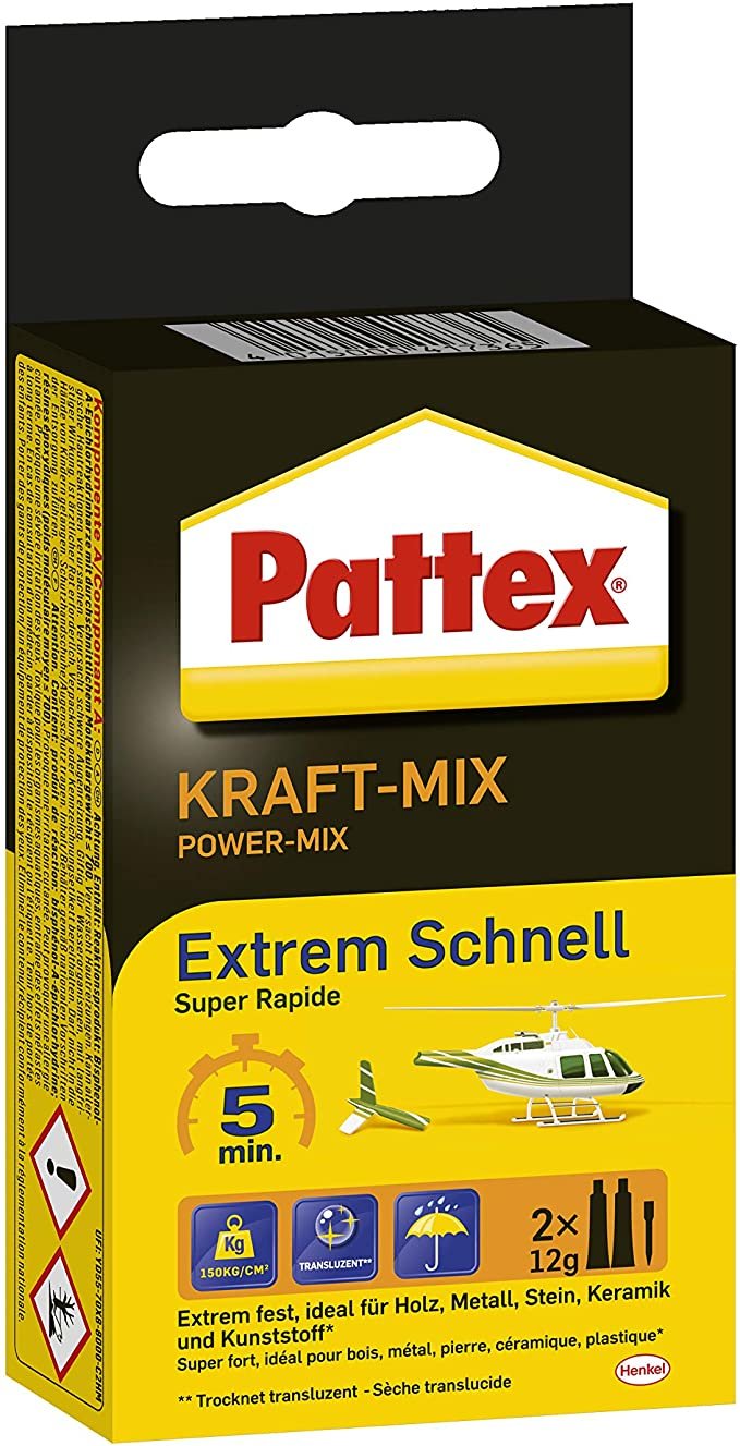 Adhesivo De Dos Componentes Pattex Kraft-Mix, 2 Piezas × 12 G