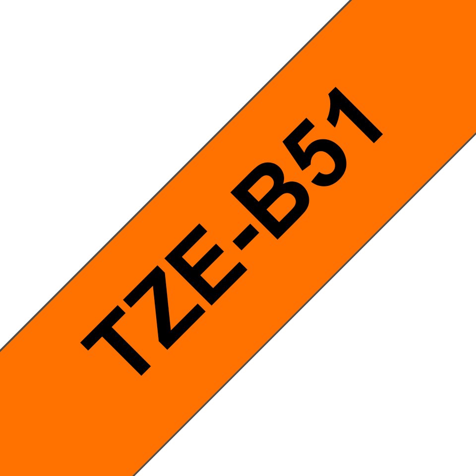 EAN 4977766692465 - Brother TZE-B51 cinta para impresora de etiquetas Negro sobre naranja fluorescente imagen 1