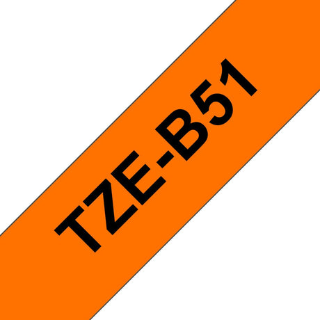 EAN 4977766692465 - Brother TZE-B51 cinta para impresora de etiquetas Negro sobre naranja fluorescente imagen 1