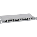 Inline® 10" Patch Panel Cat.6a 0.5u 12-Port, With Dust Projoection, Gris
