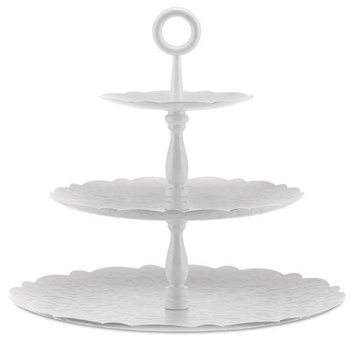 Alessi Mw52/3 Dressed For X-Mas Etagere Aus Edelstahl Con Reliefdekor, Stahl