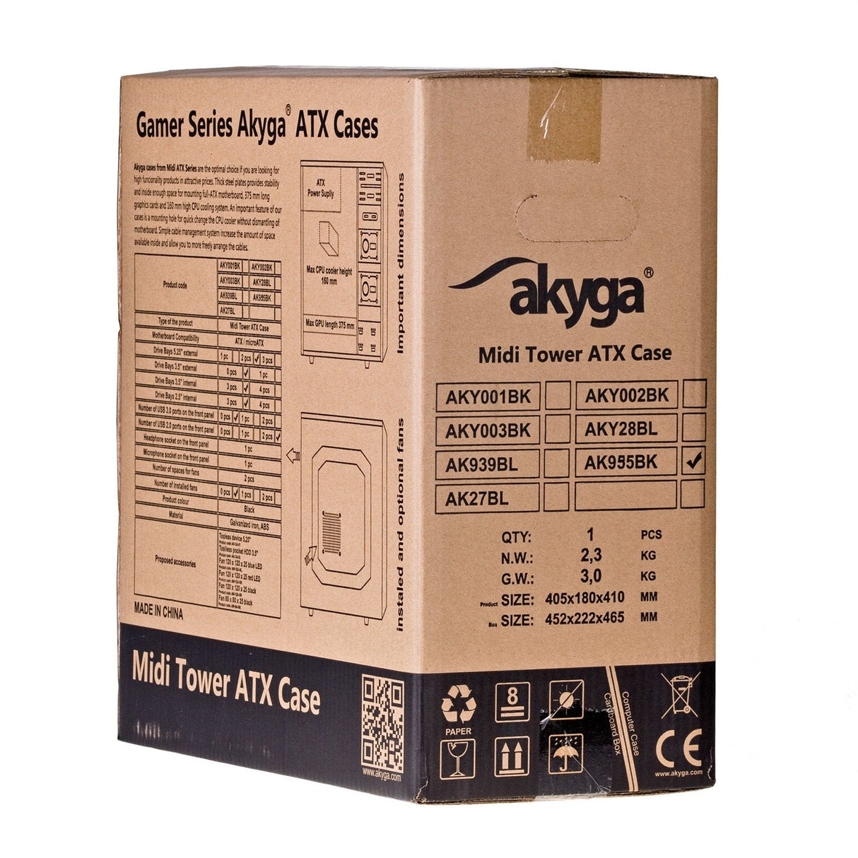 Akyga Caja Pc Micro Atx  2.Usb2.0 Ak995bk Sin Fuente
