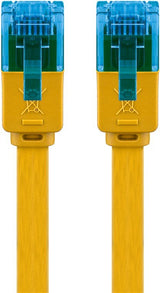 Cat 6a Flat-Patch Cable U/Utp, Yellow, 1 M - Copper