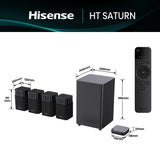 Barra De Sonido Hisense Ht Saturn 4.12. Dolby Atmos Subwoofer Inalámbrico 480 W Negro