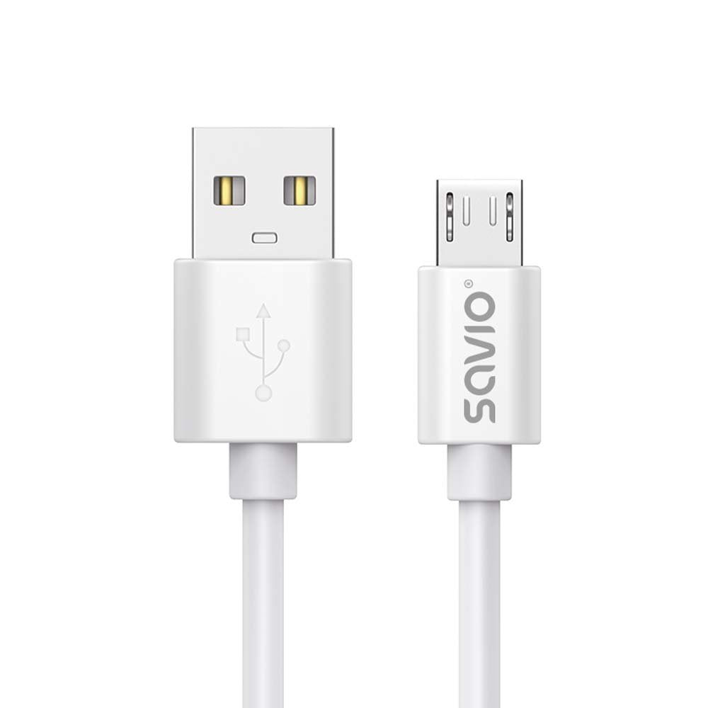 Cable Savio Usb-A - Micro Usb 3 M Blanco Cl-167