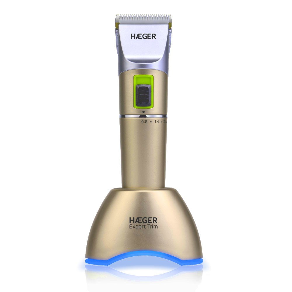 Cortapelos Sin Cables Haeger Expert Trim Láminas En Cerámica Y Revestimiento Titanio 4 Guías De Corte Nivel Hoja Ajustable 08-2.0mm 2 Velocida