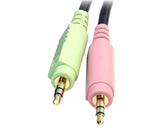 Startech.Com Cable Conmutador Kvm Usb Displayport 4 En 1 C/ Audio Y Micrófono - 6 Pies