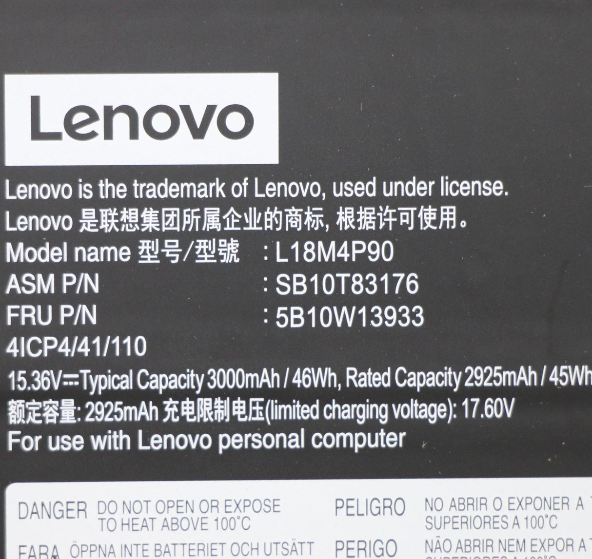 EAN 5704174593027 - Lenovo 5B10W13933 refacción para laptop Batería imagen 5