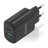 Aisens Cargador Gan 20w, 1xusb-C Pd3.0, 1xusb-A Qc3.0, Negro
