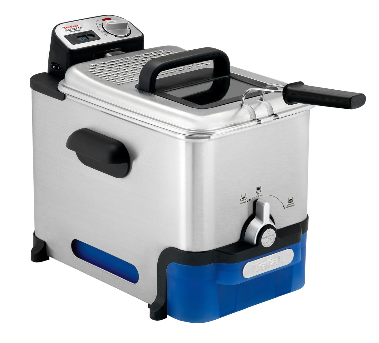 Tefal Oleoclean Pro Fr 8040, Freidora 3,5 L Sencillo Negro, Acero Inoxidable 2300 W