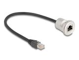 Delock Rj45 Einbaubuchse Mit Cablepeitsche Stecker Cat.5e Stp 30 Cm Aluminium