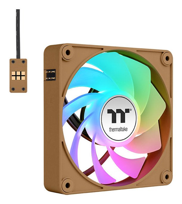 Ventilador De Refrigeración Para Pc Thermaltake Ct140 Ex Reverse Argb Sync, Color Arena Grava, Marrón, Paquete De 3, 140 Mm Cl-F228-Pl14gs-A