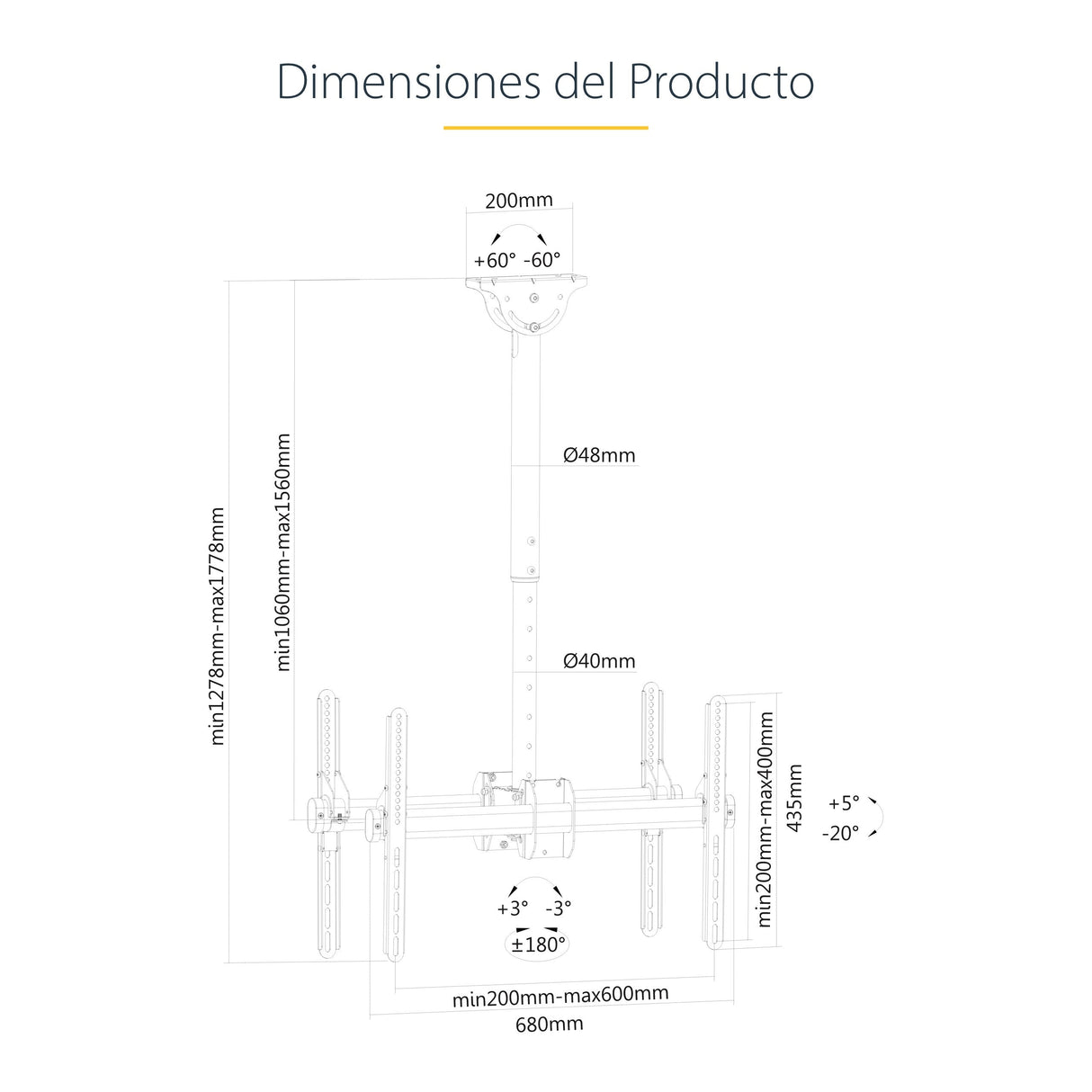 Startech Soporte De Techo Para Tv