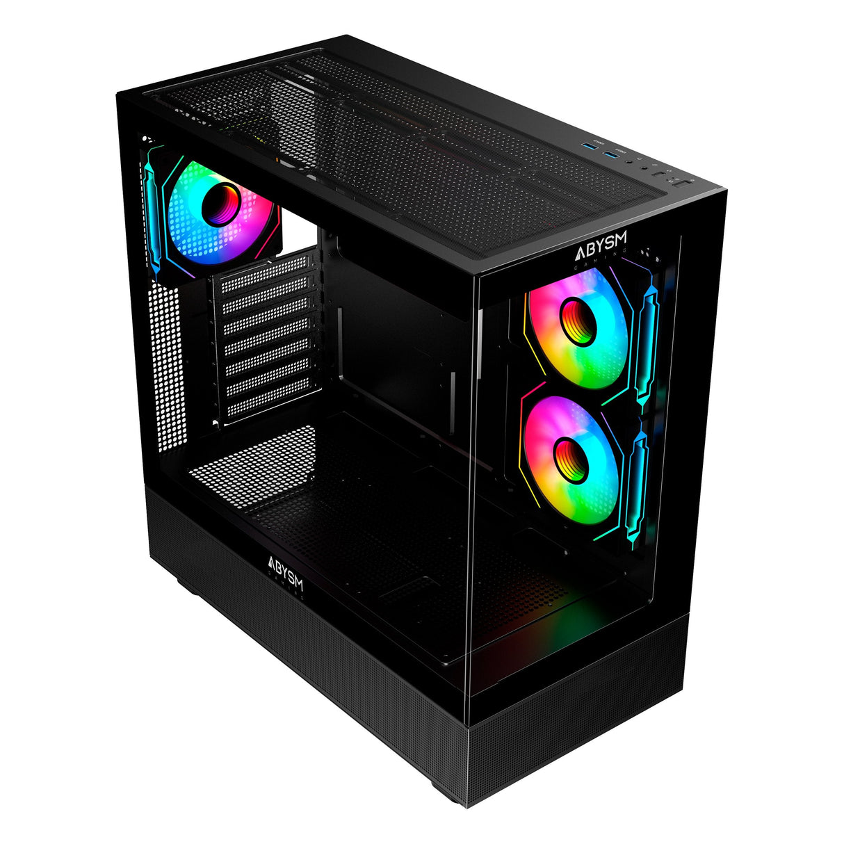 Caja Pc Abysm Danube Sava H400 Prime Black Atx, Mini-Itx, Micro Atx - Lateral Y Frontal Cristal Templado - 3.5" Y