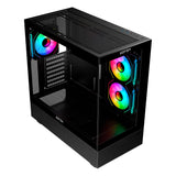 Caja Pc Abysm Danube Sava H400 Prime Black Atx, Mini-Itx, Micro Atx - Lateral Y Frontal Cristal Templado - 3.5" Y