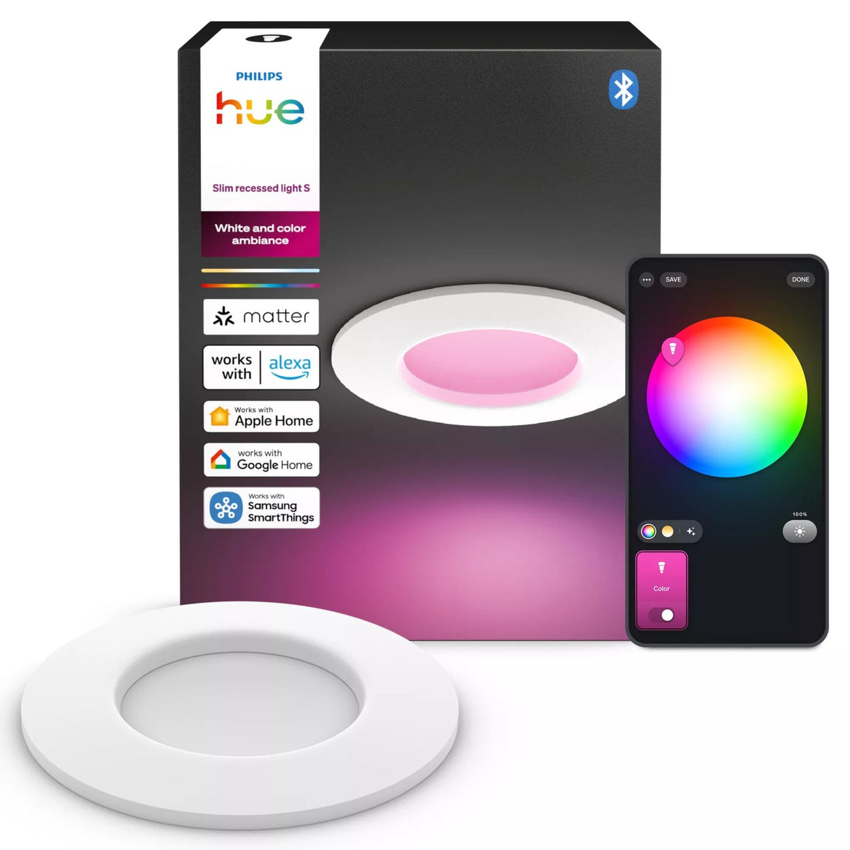 Philips Hue White&Col. Amb. Slim Recessed Light S Emea-White