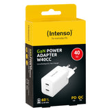 Cargador Pared Intenso Gan W40cc 2xusb C Blanco