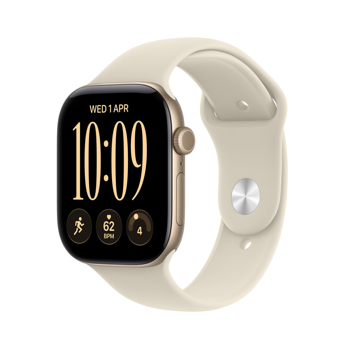 Apple Watch Series 12 (2026) Gps 42mm Caja De Aluminio Dorado Claro Correa Deportiva Arena Talla M L Siri Ai