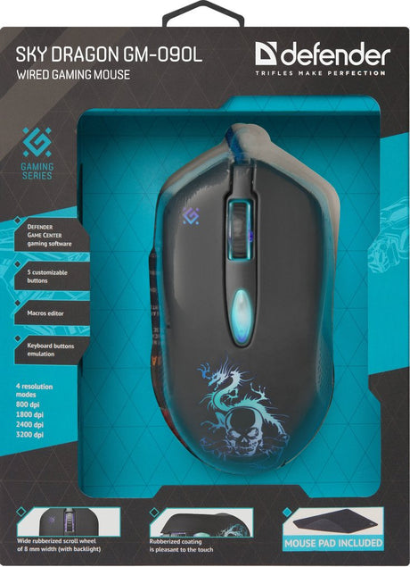 EAN 4714033520904 - Defender GM-090L ratón Juego mano derecha USB tipo A Óptico 3200 DPI imagen 4